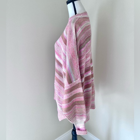 NWT Free People Easy Street Space Dye Sweater in Sand & Sugar Combo Size XS - Picture 6 of 10